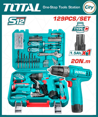১২৯ পিস টুলস সেট ড্রিল মেশিন সহ TOTAL TOOLS THKTHP11292_img_0