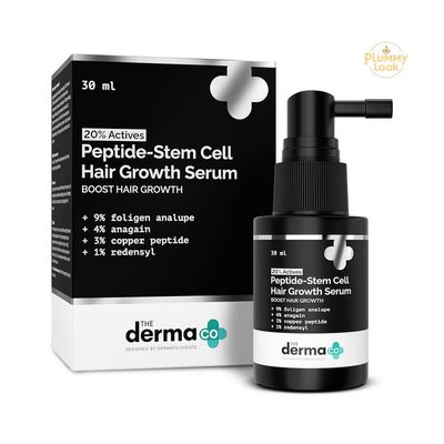 The Derma Co 20% Actives Peptide Stem Cell Hair Growth Serum | With 9% Foligen Analupe | 4% Anagain | 3% Copper Peptide | 1% Redensyl | Boosts Hair Growth | Promotes Healthy Scalp | For All Hair Types -(30ml)_img_0