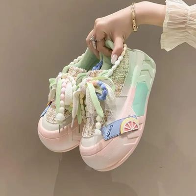 Cute Pastel Designer Sneakers for Girls – Pineapple Tag Edition