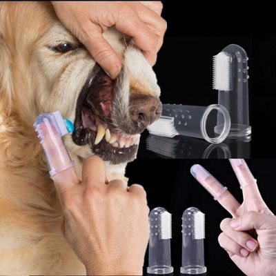 Silicone Pet Finger Toothbrush Pets Cleaning supplies Bad Breath Tartar Teeth toothbrush Care Tool Dog toys_img_0