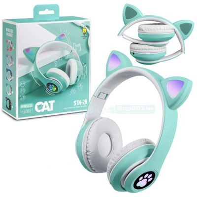 CAT STN-28 Wireless Bluetooth Headset with LED Glowing Cat Ears | Over-Ear Foldable Headphones | Price in BD_img_2
