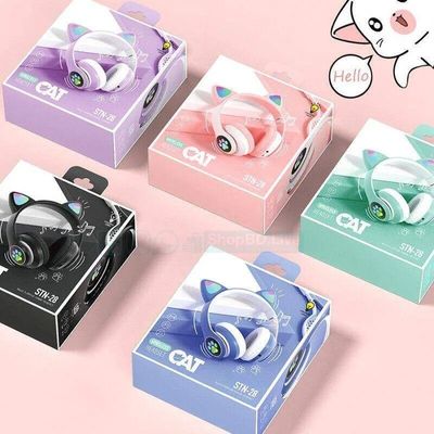 CAT STN-28 Wireless Bluetooth Headset with LED Glowing Cat Ears | Over-Ear Foldable Headphones | Price in BD_img_3