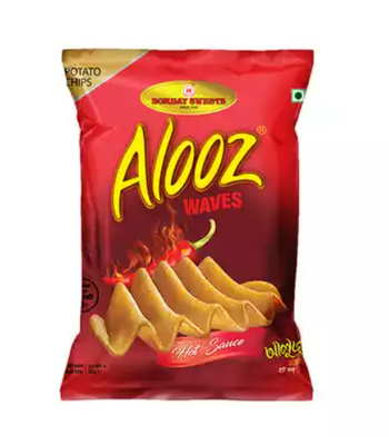 Bombay Sweets Alooz Waves Hot Flavour Potato Chips 25 gm_img_0