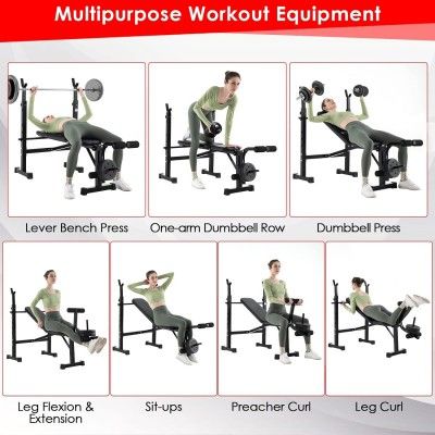 Weight Bench, Bench Press Set with Squat Rack and Bench for Home Gym Full-Body Workout_img_3