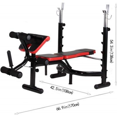 Weight Bench Set, Adjustable Weight Bench, Utility Foldable Workout Bench Incline/Decline Flat Weight Lifting Bench Press_img_1