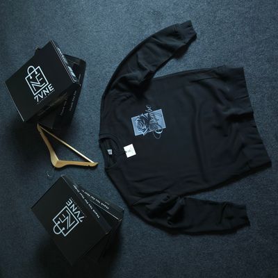 Escape Black Rose - Oversized Drop Shoulder Sweatshirt_img_2