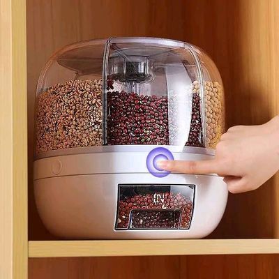 Rotating 6 compartments storage containerMulti-purpose Cereal Dispenser_img_2