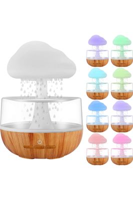Rain Cloud Night Light Humidifier with Raining Water Drop Sound Oil Diffuser for Bedroom_img_3