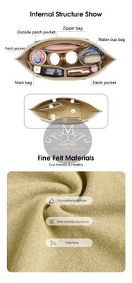 💥LouisWill Felt Insert Bag Cosmetic Bag Handle Bag Liner Bag_img_2