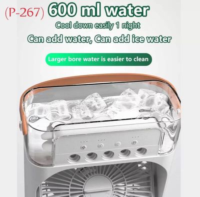 3 in 1 USB Portable Non RechargeableAir Cooling Fan with Humidifier Purifier Mist and LED Light_img_2
