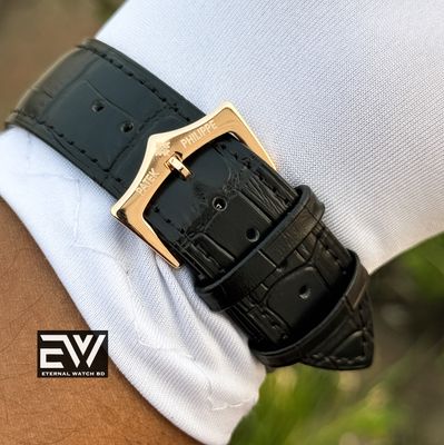 PATEK AUTOMATIC BLACK BELT GREEN DIAL RG CASE_img_1