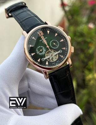 PATEK AUTOMATIC BLACK BELT GREEN DIAL RG CASE_img_0