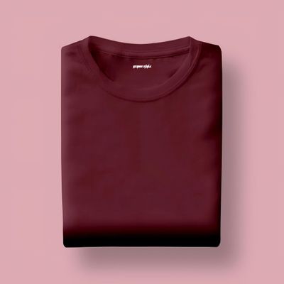 Maroon Unisex Half Sleeve T-shirt_img_0