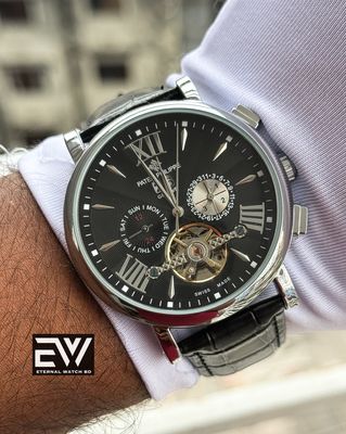 PATEK AUTOMATIC BROWN BELT WHITE DIAL SILVER CASE_img_2