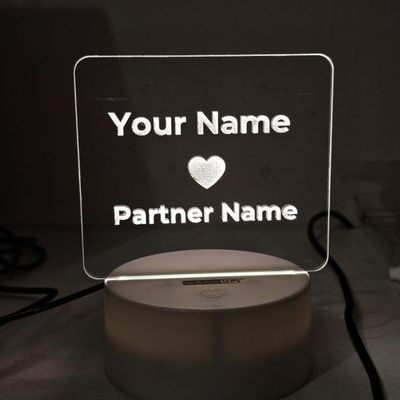 Customizable Love Acrylic Lamp (X Love Y) – Black_img_2