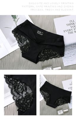Lace Briefs Women Plus Size Ladies Ice Silk Seamless Underwear European US Female Underpants Hot Style_img_10
