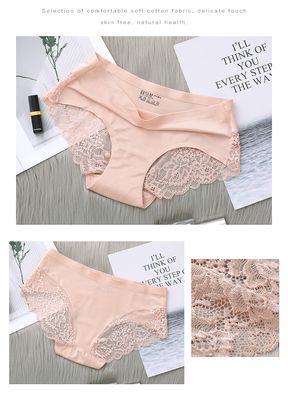 Lace Briefs Women Plus Size Ladies Ice Silk Seamless Underwear European US Female Underpants Hot Style_img_11