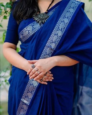 Handloom blue Kantha Stitch_img_4