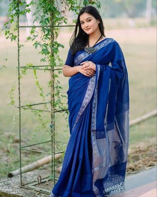 Handloom blue Kantha Stitch_img_1