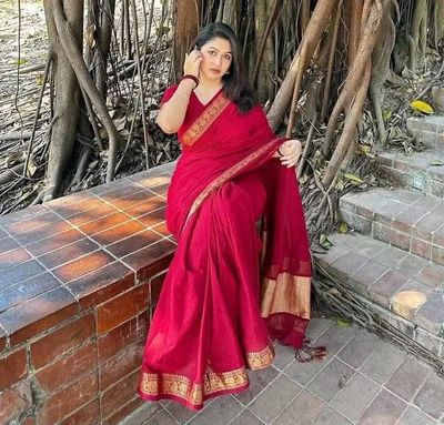 Handloom maroon kantha stitch_img_2