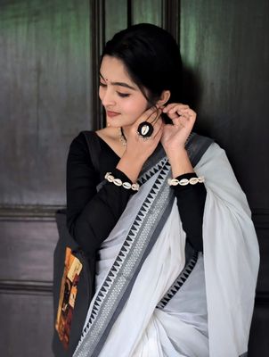 Handloom white black par Anarakali_img_2
