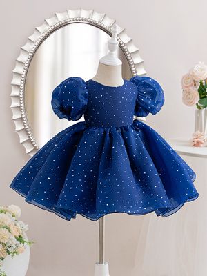 Imported 👑 Baby Girls’ Princess Wedding Dress – Mesh Puffy Flower Girl Outfit_img_3
