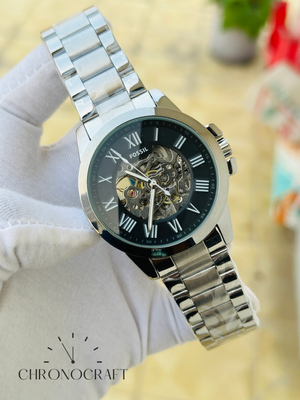 Fossil Grant Automatic Black Dial-Silver Stainless Steel ME3103 AA_img_0