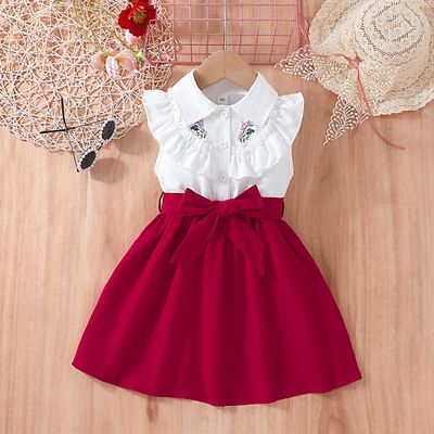 Imported 🌺 Elegant Embroidered Flower Dress for Girls – Multicolor Belt | Summer Style_img_0