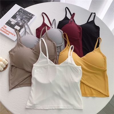 Trendy cotton cross-back bralette sports vest, versatile and suitable as an outer layer or base layer for women._img_10
