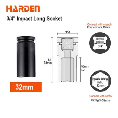 HARDEN 3/4" Impact Long Socket, Impact Socket 3/4" Dr. (Deep) - 6PT, Deep Socket, Various available sizes; 536717 - 536750_img_20