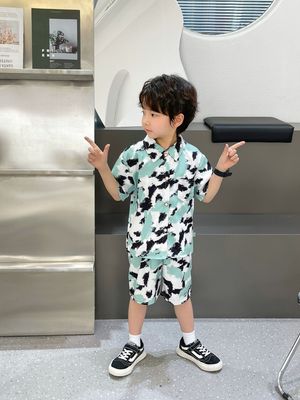 Imported 👔 Boys’ Summer Two-Piece Suit – Short-Sleeve Shirt & Pants (Korean Style)_img_2