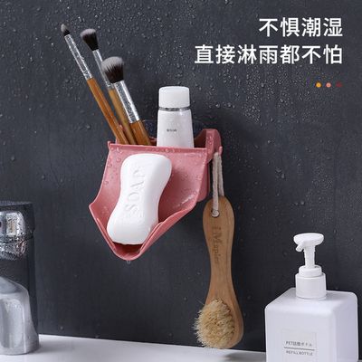 Wall-Mounted Leaf Shape Soap Holder with Hook & Storage (Self-Draining)_img_0