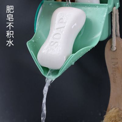 Wall-Mounted Leaf Shape Soap Holder with Hook & Storage (Self-Draining)_img_1