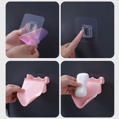 Wall-Mounted Leaf Shape Soap Holder with Hook & Storage (Self-Draining)_img_7