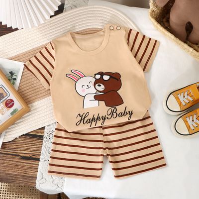 Imported 🌞 Kids’ Summer Cotton Outfit – Boys’ T-Shirt & Girls’ Shorts Set_img_0