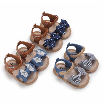 Baby Girl Fashion Striped or Dots or Lace Bowknot Cute Cool Comfortable Breathable Toddler Sandal