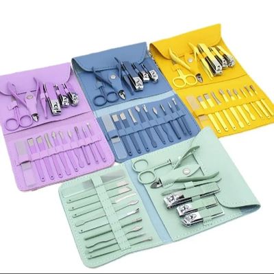 Nail Cutter - Nail Clippers Set, 16pcs Manicure & Pedicure Tools, Stainless Steel Nail Cutter Kit for men and women, with Leather Bag, Travel Grooming Kit for Facial, Cuticle and Nail Care_img_4