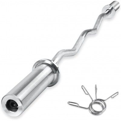 47 Inch ez Olympic barbell bar with two clips_img_0