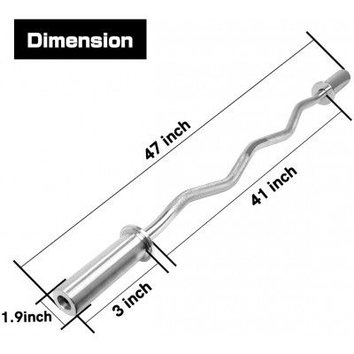 47 Inch ez Olympic barbell bar with two clips_img_1