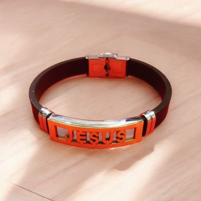Bracelet Stainless Steel Silicone Rubber Wristband Cross Bracelets Charm Bracelet Casual Male Jewelry pulseira feminina_img_0