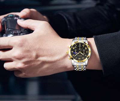 TISSELLY Luxury Quartz Men Watch with Blue Dial and Silver Strap_img_2