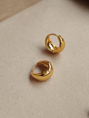 Moona hoop earrings 1.4 cm || minimal chunky ||_img_0