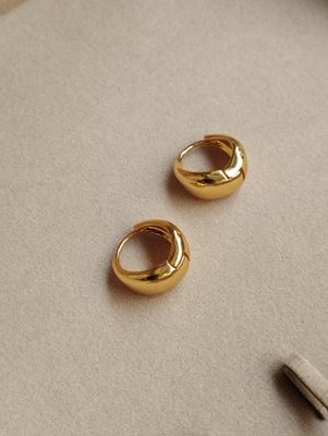 Moona hoop earrings 1.4 cm || minimal chunky ||_img_1