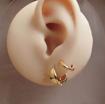 Moona hoop earrings 1.4 cm || minimal chunky ||_img_2