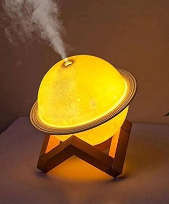 Portable Colorful Ambient Light Planet Humidifier 200ml .