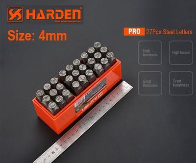 HARDEN 27pcs Steel Letters punch ( 3mm | 4mm | 5mm | 6mm | 8mm | 10mm ) Professional Alphabet Chrome Vanadium punch set; 610863 - 610869_img_9