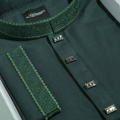Premium Cotton Panjabi Combo 2Pcs - Deep Maroon & Bottle Green_img_1