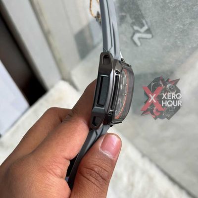 Tubular Sport SILICON | Grey Belt Matte SS Black Body | Chronograph_img_5