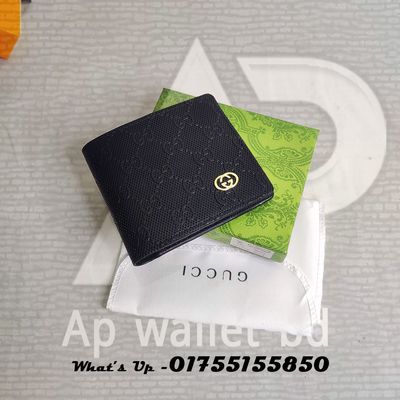 Gucci Emobossed Premium Short Black wallet with OG Box & Dust bag