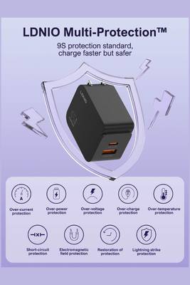 LDNIO 45W Dual Port Fast Charger – USB Type C & A Power Adapter_img_4